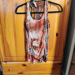 Veronica M Tie-Dye Racerback Tank in Rust & Cream
